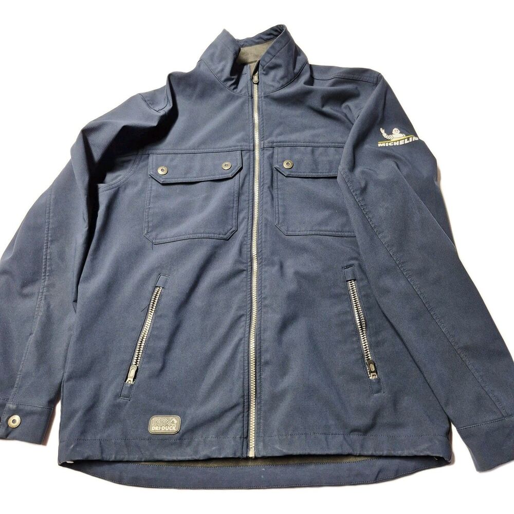 Dri Duck DDX Michelin Tires Jacket NWOT Blue Motion Softshell Fleece Lined M